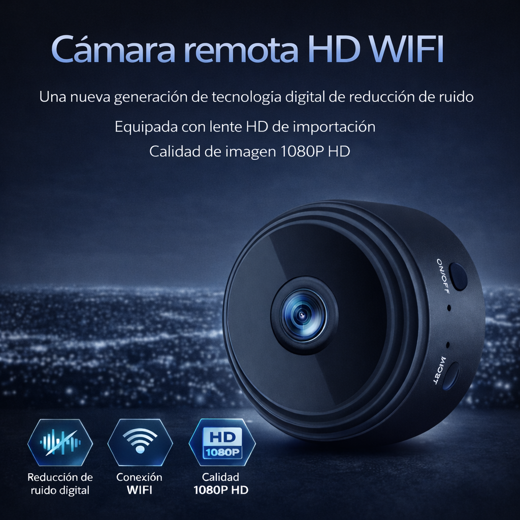 Mini Cámara Full HD con Ángulo 150° y 128 GB de  almacenamiento